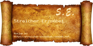 Streicher Erzsébet névjegykártya